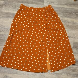 Polka Dot Midi Skirt Sz Large